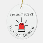 Joke Grammar politie geheim cadeau Keramisch Ornament (Links)