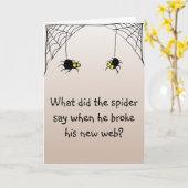 Joke Halloween Wat zei de spin? Kaart (Gele Bloem)