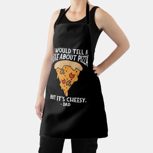 Joke Over Pizza, maar het is Cheesy Funny Schort (Insitu)