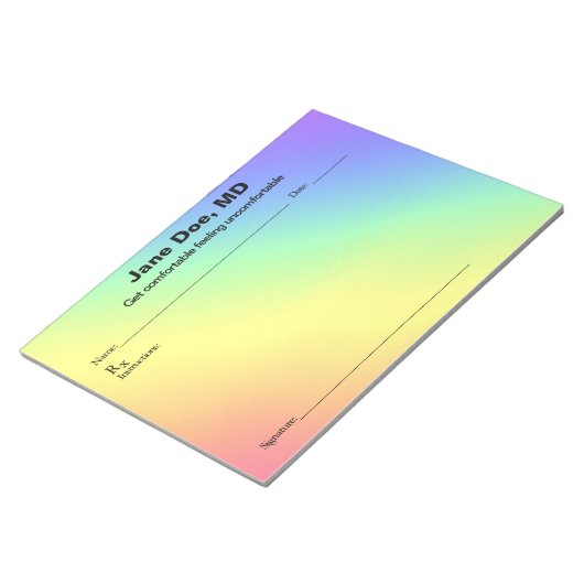 Joke prescription rainbow - 11" x 8.5" Notepad Notitieblok (Schuin)