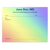 Joke prescription rainbow - 11" x 8.5" Notepad Notitieblok (Voorkant)