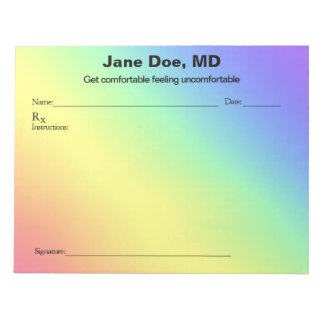 Joke prescription rainbow - 11" x 8.5" Notepad Notitieblok