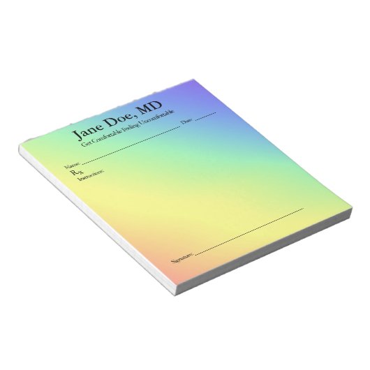 Joke prescription rainbow pad  - 5.5" x 6" Notepad Notitieblok (Schuin)
