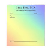 Joke prescription rainbow pad  - 5.5" x 6" Notepad Notitieblok (Voorkant)