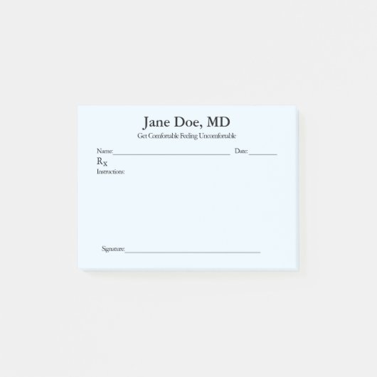 Joke recept - 4 "x 3" Post Het merkt Blauw Post-it® Notes (Voorkant)