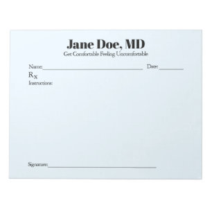 Joke recept pad - 8,5 "x 11" Notitieblok Blauw