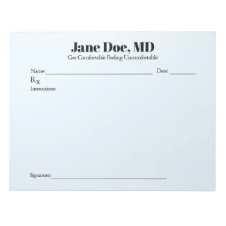 Joke recept pad - 8,5 "x 11" Notitieblok Blauw