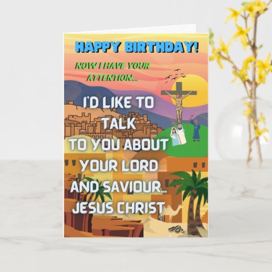 Joke verjaardagskaart voor haar (jesus) kaart (Gele Bloem)