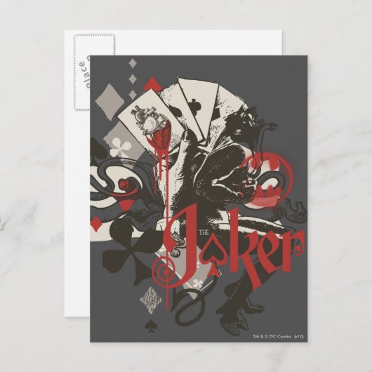 Joker - 4-Aces bloeding hartontsteking Briefkaart (Voorkant / Achterkant)