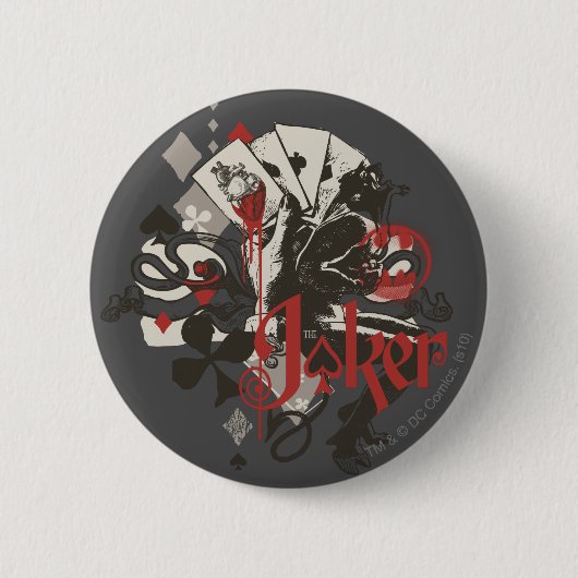 Joker - 4-Aces bloeding hartontsteking Ronde Button 5,7 Cm (Voorkant)