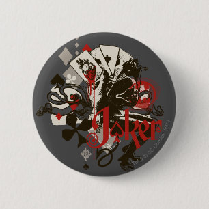Joker - 4-Aces bloeding hartontsteking Ronde Button 5,7 Cm