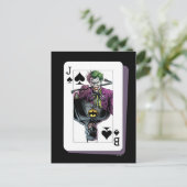 Joker and Batman Spade Playing Card Illustration Briefkaart (Staand voorkant)