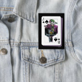 Joker and Batman Spade Playing Card Illustration Button (Insitu)