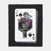 Joker and Batman Spade Playing Card Illustration Fleece Deken (Voorkant)