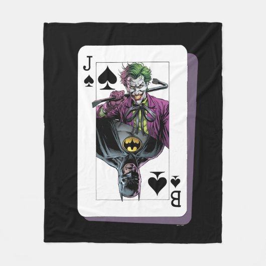 Joker and Batman Spade Playing Card Illustration Fleece Deken (Voorkant)