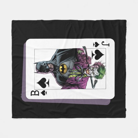 Joker and Batman Spade Playing Card Illustration Fleece Deken (Voorkant (Horizontaal))