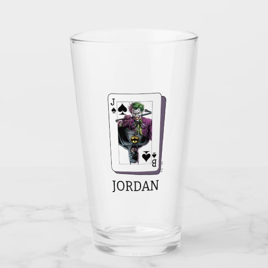 Joker and Batman Spade Playing Card Illustration Glas (Voorkant)