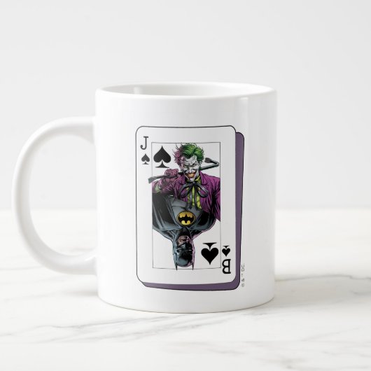 Joker and Batman Spade Playing Card Illustration Grote Koffiekop (Links)