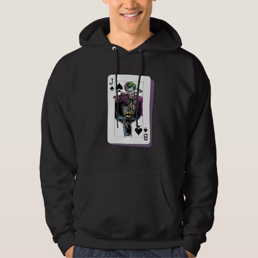 Joker and Batman Spade Playing Card Illustration Hoodie (Voorkant)