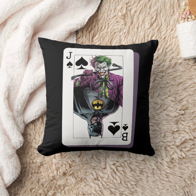 Joker and Batman Spade Playing Card Illustration Kussen (Deken)