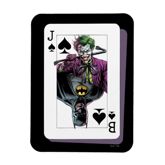 Joker and Batman Spade Playing Card Illustration Magneet (Verticaal)