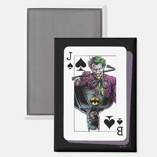Joker and Batman Spade Playing Card Illustration Magneet (Voorkant / Achterkant)