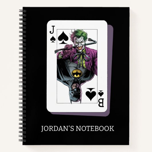 Joker and Batman Spade Playing Card Illustration Notitieboek (Voorkant)