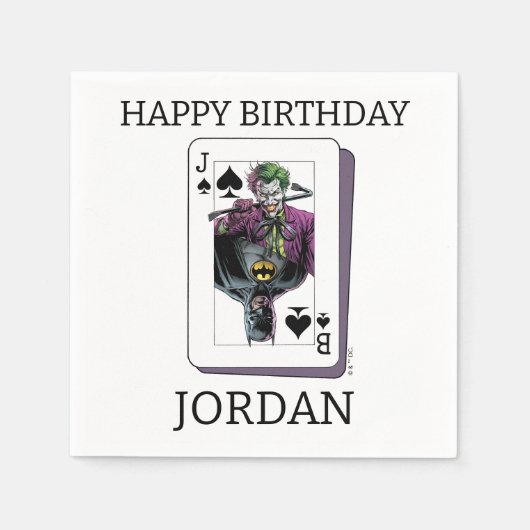 Joker and Batman Spade Playing Card Illustration Servet (Voorkant)