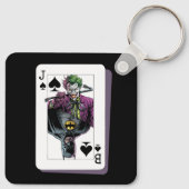 Joker and Batman Spade Playing Card Illustration Sleutelhanger (Achterkant)