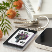 Joker and Batman Spade Playing Card Illustration Sleutelhanger (Voorkant Rechts)