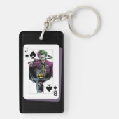 Joker and Batman Spade Playing Card Illustration Sleutelhanger (achterkant)