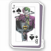 Joker and Batman Spade Playing Card Illustration Sticker (Voorkant)