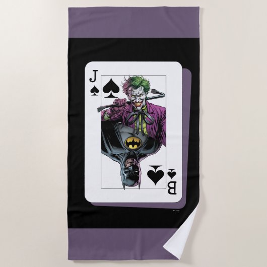 Joker and Batman Spade Playing Card Illustration Strandlaken (Voorkant)