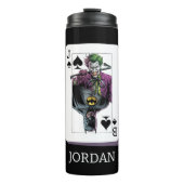 Joker and Batman Spade Playing Card Illustration Thermosbeker (Voorkant)
