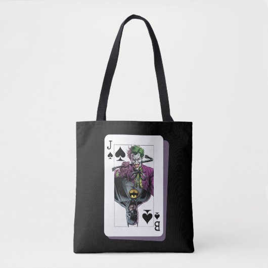 Joker and Batman Spade Playing Card Illustration Tote Bag (Voorkant)