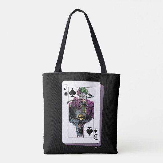 Joker and Batman Spade Playing Card Illustration Tote Bag (Achterkant)