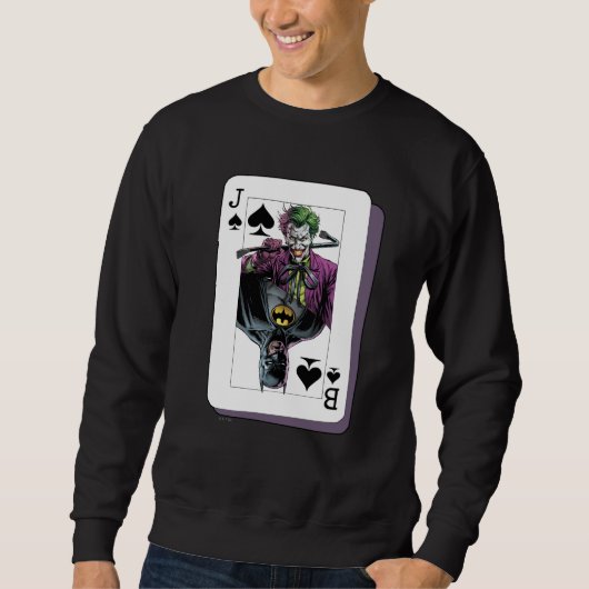 Joker and Batman Spade Playing Card Illustration Trui (Voorkant)