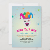 Joker April Fool's Day Invitation Kaart (Voorkant)