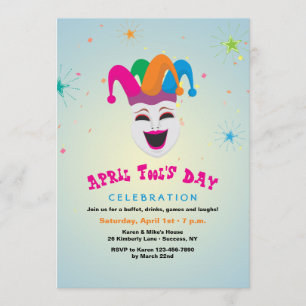Joker April Fool's Day Invitation Kaart