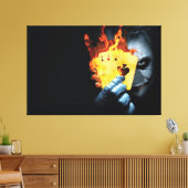 joker cartoon Premium Wrapped Canvas (gloss) (Insitu (Woonkamer))