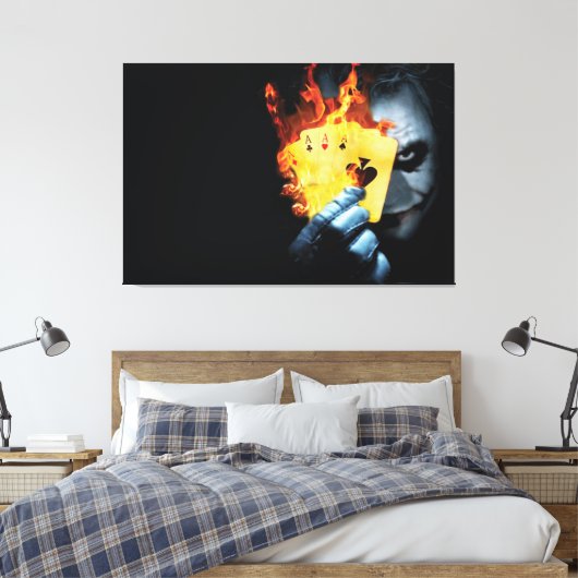 joker cartoon Premium Wrapped Canvas (gloss) (Insitu (Slaapkamer))