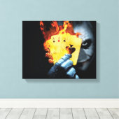 joker cartoon Premium Wrapped Canvas (gloss) (Insitu (Houten vloer))