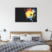 joker cartoon Premium Wrapped Canvas (Gloss) Afdruk (Insitu (Slaapkamer))
