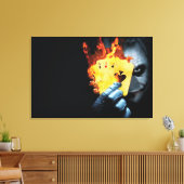 joker cartoon Premium Wrapped Canvas (Gloss) Afdruk (Insitu (Woonkamer))