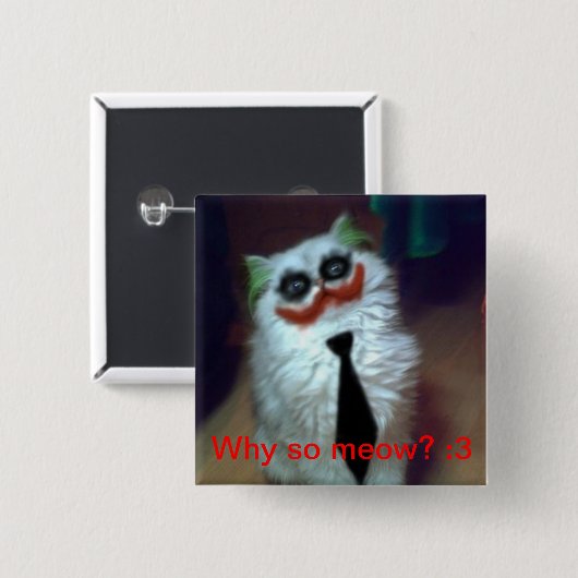 Joker Cat Vierkante Button 5,1 Cm (Voorkant /achterkant)