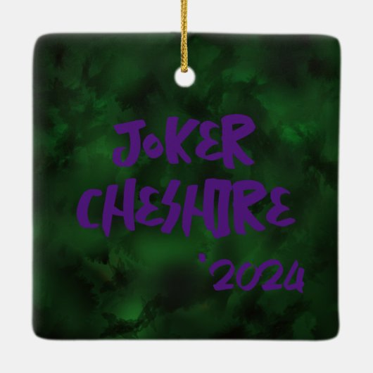 Joker Cheshire Keramisch Ornament (Achterkant)