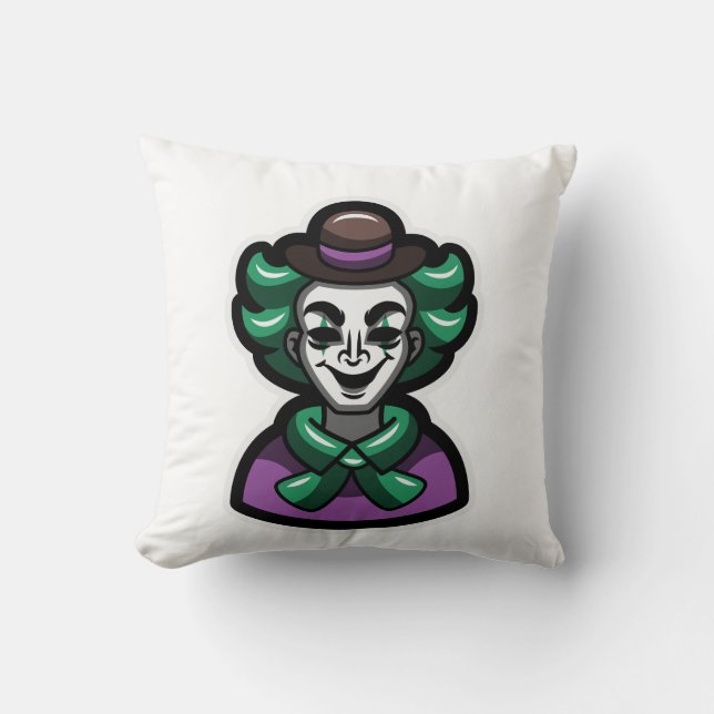 Joker Clown Kunst Sierkussen (Voorkant)