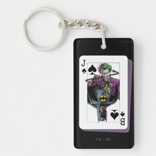 Joker en Batman Schoppenaart Illustratie Sleutelhanger (Voorkant)