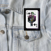 Joker en Batman Schoppenaas speelkaart Illustratie Button (Insitu)