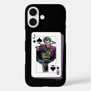 Joker en Batman Schoppenaas Speelkaart Illustratie iPhone 16 Hoesje